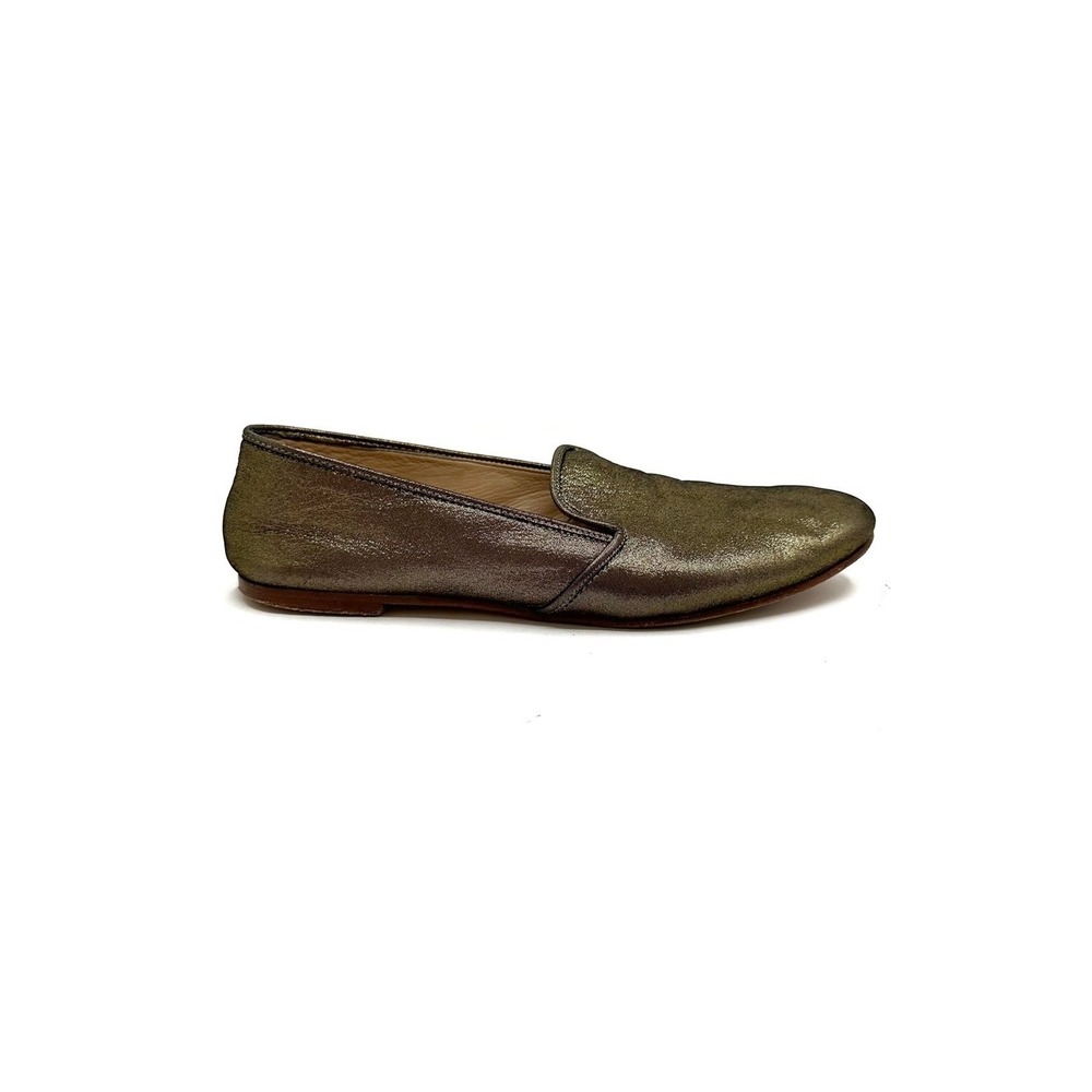 J Crew | Vintage Gold Metallic Leather Flats Size 6